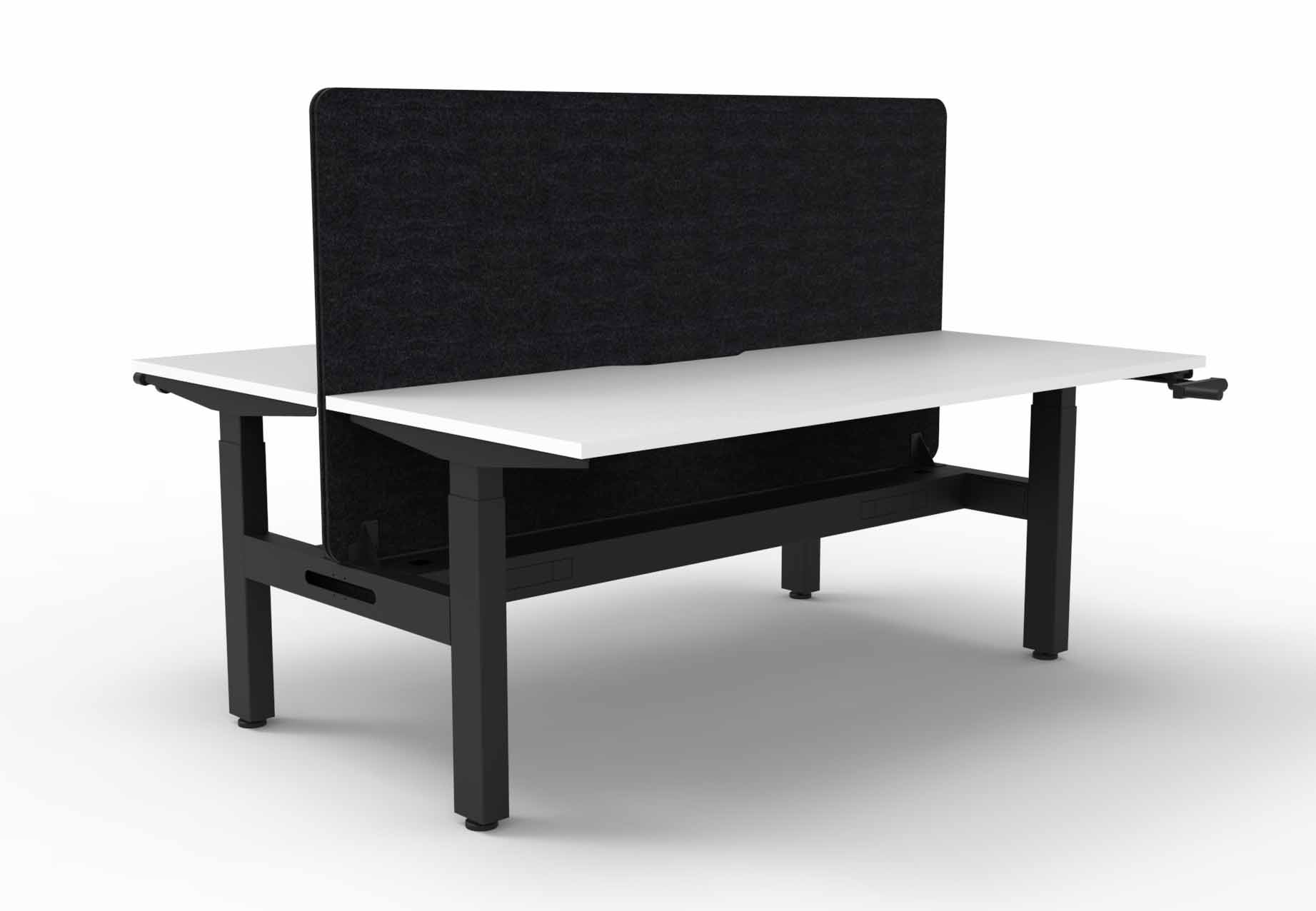 Boost Crank Back to Back Workstation with Cable Tray and Eco Screen